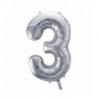 Balony foliowe Cyfra 30 - 86 cm - Srebrny