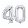 Balony foliowe Cyfra 40 - 86 cm - Srebrny