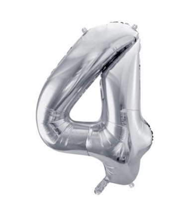 Balony foliowe Cyfra 40 - 86 cm - Srebrny