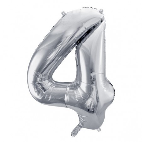 Balony foliowe Cyfra 40 - 86 cm - Srebrny