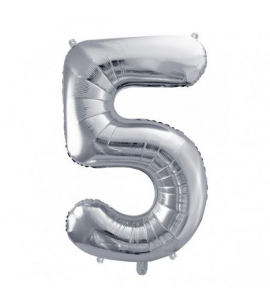 Balony foliowe Cyfra 50 - 86 cm - Srebrny