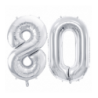 Balony foliowe Cyfra 80 - 86 cm - Srebrny