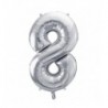 Balony foliowe Cyfra 80 - 86 cm - Srebrny