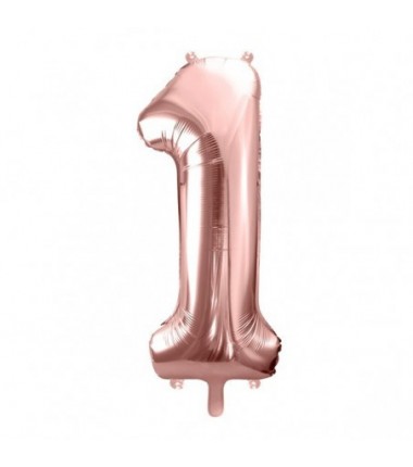 Balony foliowe Cyfra 18 - 86 cm - Różowe Złoto