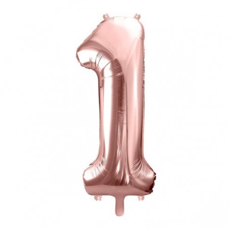 Balony foliowe Cyfra 18 - 86 cm - Różowe Złoto