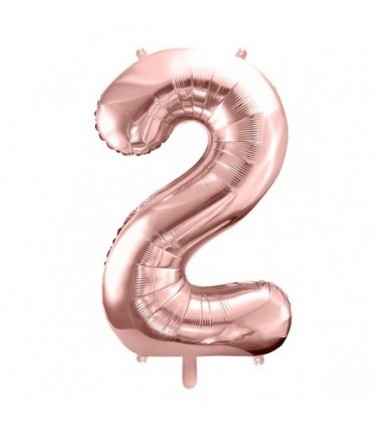 Balony foliowe Cyfra 20 - 86 cm - Różowe Złoto.
