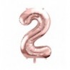 Balony foliowe Cyfra 20 - 86 cm - Różowe Złoto.