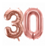 Balony foliowe Cyfra 30 - 86 cm - Różowe Złoto
