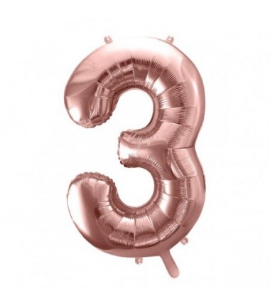 Balony foliowe Cyfra 30 - 86 cm - Różowe Złoto