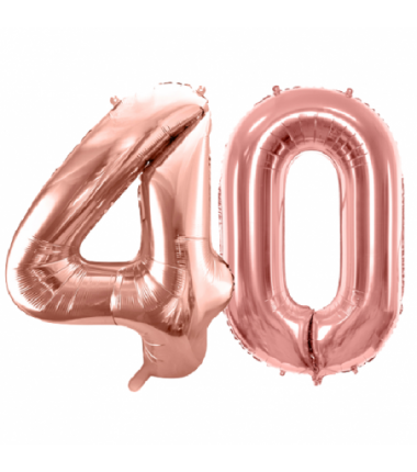 Balony foliowe Cyfra 40 - 86 cm - Różowe Złoto