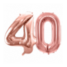 Balony foliowe Cyfra 40 - 86 cm - Różowe Złoto