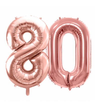 Balony foliowe Cyfra 80 - 86 cm - Różowe Złoto
