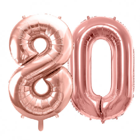 Balony foliowe Cyfra 80 - 86 cm - Różowe Złoto