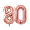 Balony foliowe Cyfra 80 - 86 cm - Różowe Złoto
