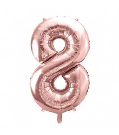 Balony foliowe Cyfra 80 - 86 cm - Różowe Złoto