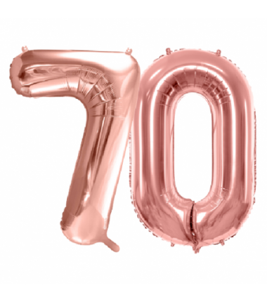 Balony foliowe Cyfra 70 - 86 cm - Różowe Złoto
