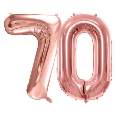 Balony foliowe Cyfra 70 - 86 cm - Różowe Złoto
