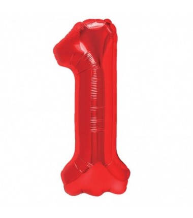 Balony foliowe Cyfra 18 - 100 cm - Czerwony