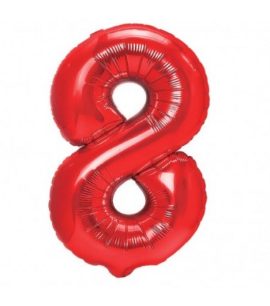Balony foliowe Cyfra 18 - 100 cm - Czerwony