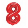 Balony foliowe Cyfra 18 - 100 cm - Czerwony