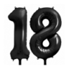 Balony foliowe Cyfra 18 - 86 cm - Czarny