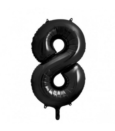 Balony foliowe Cyfra 18 - 86 cm - Czarny