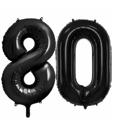 Balony foliowe Cyfra 80 - 86 cm - Czarny