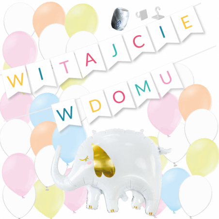 Box balonowy WITAJCIE W DOMU - kolorowy