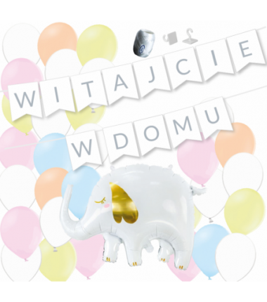 Box balonowy WITAJCIE W DOMU - srebrny