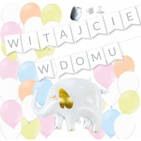 Box balonowy WITAJCIE W DOMU - srebrny