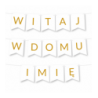 Box balonowy WITAJ W DOMU IMIĘ - złoty + bobas różowy kurtyna
