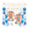 Box balonowy WITAJCIE W DOMU - złoty + 2x bobas niebieski