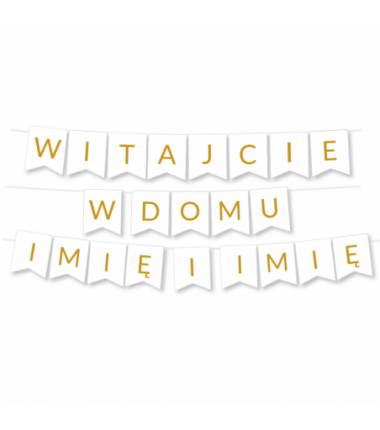 Box balonowy WITAJCIE W DOMU 2x IMIĘ - złoty + bobas różowy