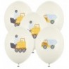 Balony nadruk Pojazdy budowlane 30 cm - 5 sztuk