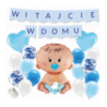 Box balonowy WITAJCIE W DOMU - niebieski + bobas niebieski