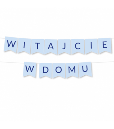 Box balonowy WITAJCIE W DOMU - niebieski + bobas niebieski