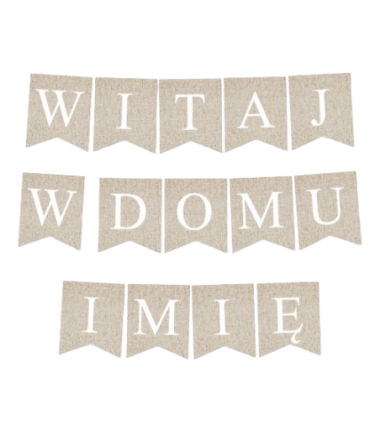 Box balonowy WITAJ W DOMU IMIĘ - boho + bobas różowy