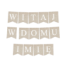 Box balonowy WITAJ W DOMU IMIĘ - boho + bobas różowy