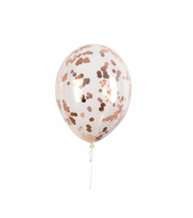 Box balonowy WITAJ W DOMU IMIĘ - kwiaty rose gold + bobas różowy