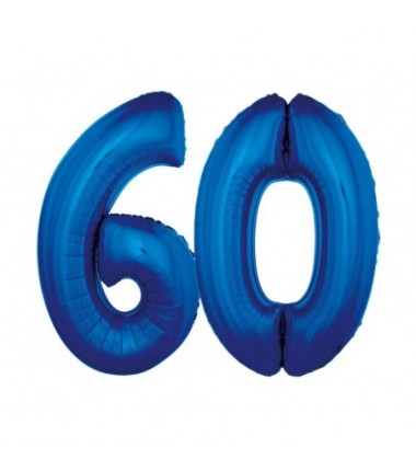 Balony foliowe Cyfra 60 - 92 cm - Niebieski