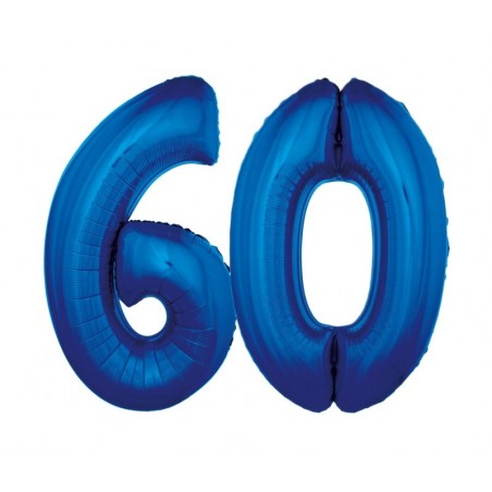 Balony foliowe Cyfra 60 - 92 cm - Niebieski