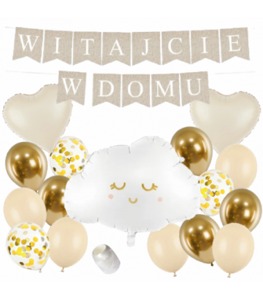 Box balonowy WITAJCIE W DOMU - boho + chmurka