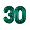 Balony foliowe Cyfra 30 - 85 cm - Ciemna zieleń butelkowa