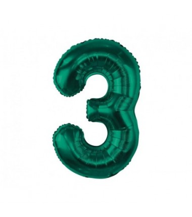 Balony foliowe Cyfra 30 - 85 cm - Ciemna zieleń butelkowa