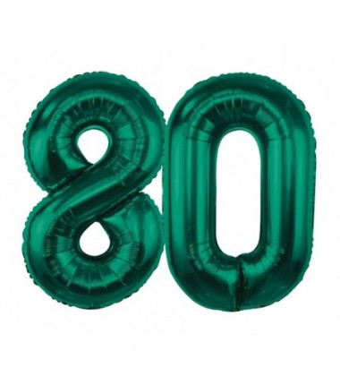 Balony foliowe Cyfra 80 - 85 cm - Ciemna zieleń butelkowa