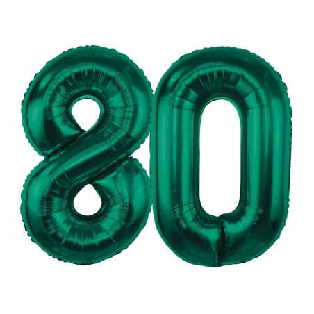 Balony foliowe Cyfra 80 - 85 cm - Ciemna zieleń butelkowa