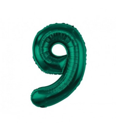 Balony foliowe Cyfra 90 - 85 cm - Ciemna zieleń butelkowa