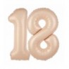 Balony foliowe Cyfra 18 - 100 cm - Karmelowy