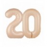 Balony foliowe Cyfra 20 - 100 cm - Karmelowy