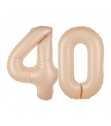 Balony foliowe Cyfra 40 - 100 cm - Karmelowy